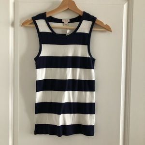J Crew Navy/White Striped Tank Top Sz XS